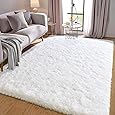 White Rugs for Bedroom Fluffy 4x6 ft Living Room Rug Non-Slip Area Rugs Shag Carpet for Nursery Kids PlayRoom Dorm Office Indoor Modern Plush Carpets Teens