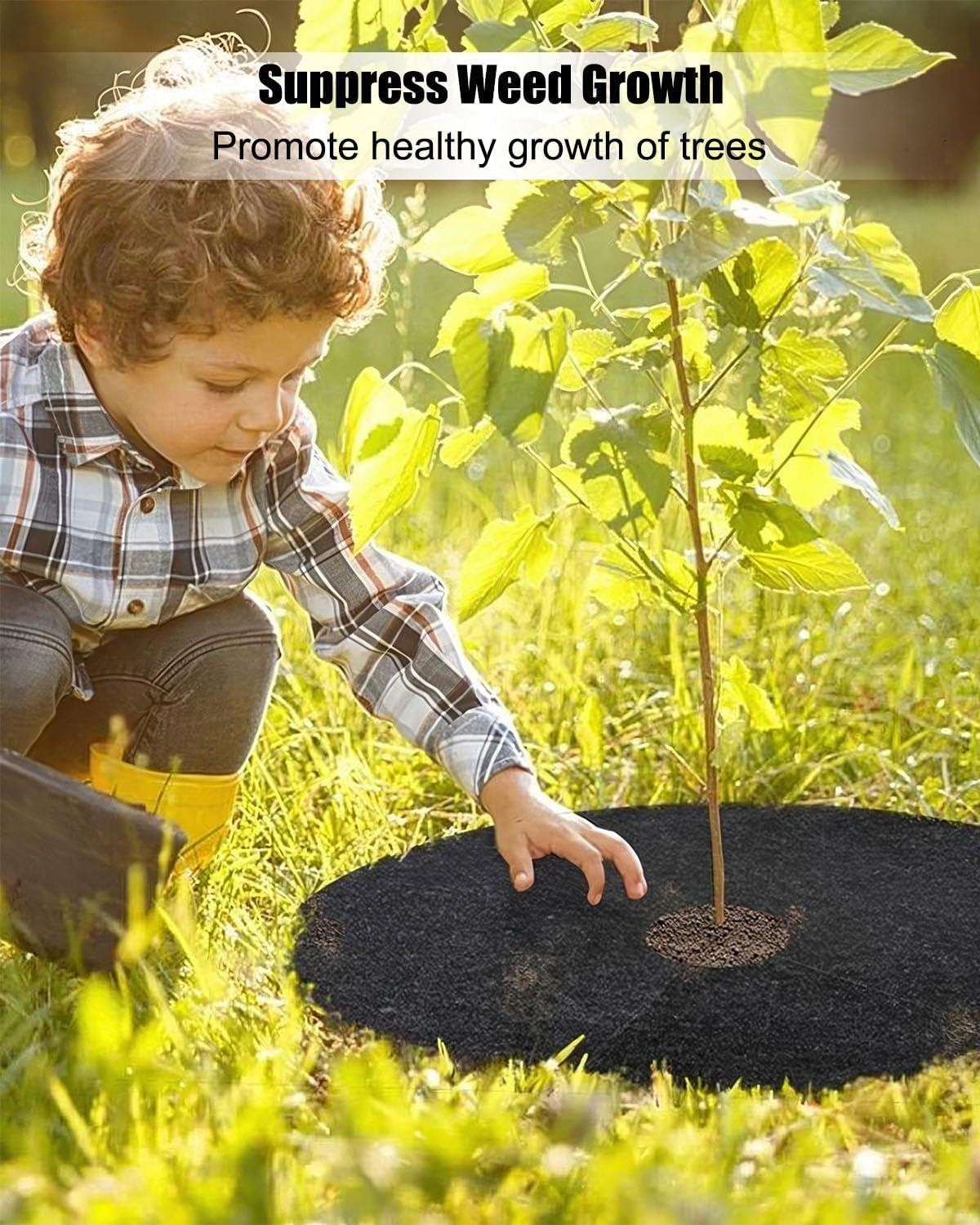 32.2Inch Weed Barrier Mats, Non-Woven Tree Mulch Ring, Thickened Tree Protectors Mat, Reusable Tree Rings Landscaping Plant Cover, Round Anti Grass Gardening Fabric Cover 30 PCS