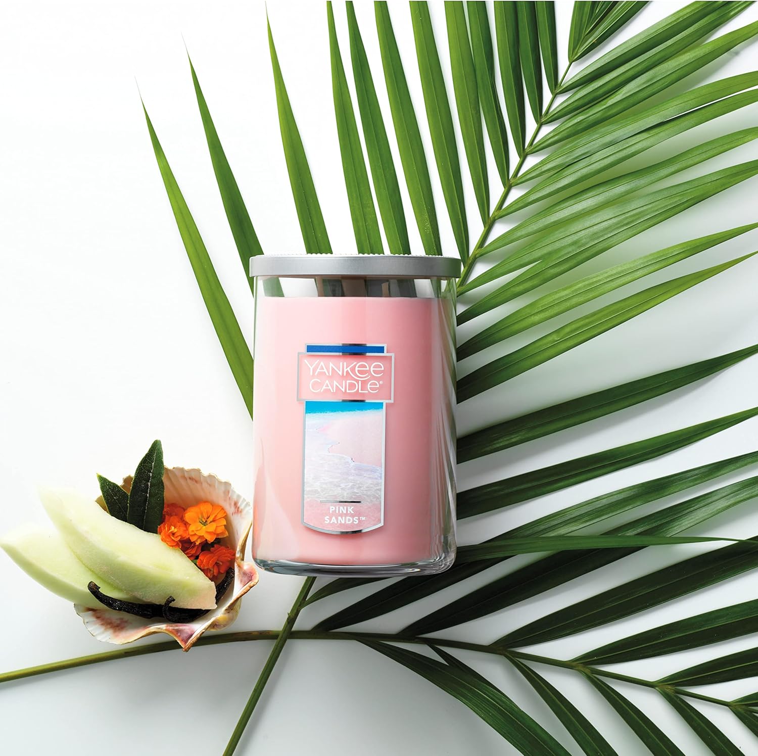 Yankee Candle Pink Sands Scented Classic 22oz Large Tumbler 2-Wick Candle Over 75 Hours of Burn Time Premium Quality Exotic Island Escape