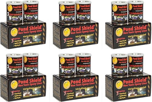 Pond Armor SKU-CLEAR-QT6P Clear Pond Shield Kit de 1.5 cuartos de galón, 6 unidades con revestimiento epoxi no tóxico