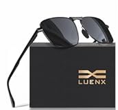 Rectangular Polarized Aviator Sunglasses for Men Retro Pilot Shades Driving UV400 Protection
