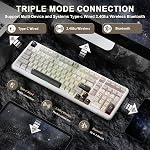 ATTACK SHARK X98 Wireless Mechanical Keyboard,Tri-Mode BT5.0/2.4GHz/USB-C Hot-Swappable,Gasket Mount with Pre-lubed Linear Switches,PBT Keycaps,RGB Backlit Gaming Keyboard for PC/Tablet/PS5/Xbox