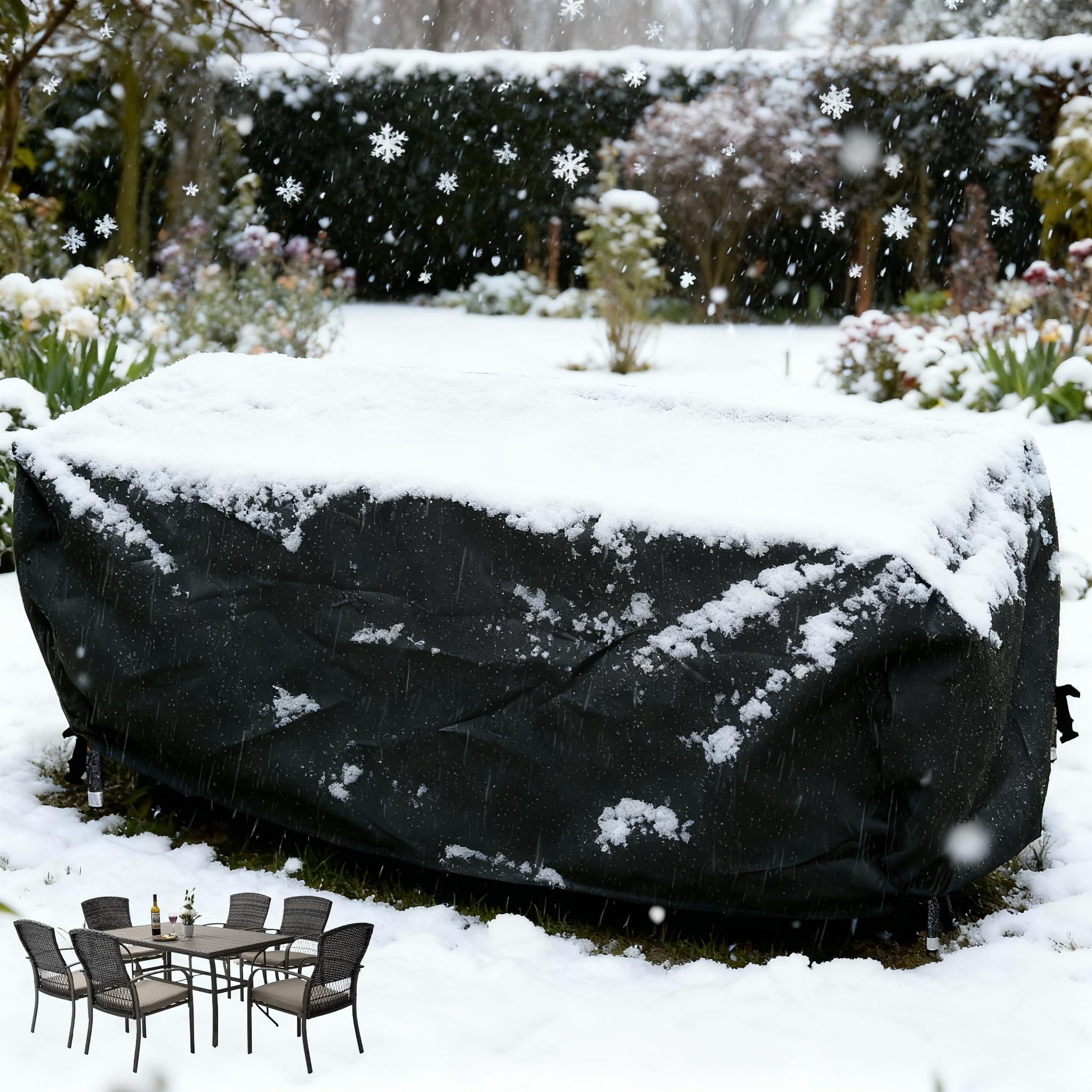 ZFEBHY Copertura per obili da Giardino Tessuto 420D Oxford Rettangolare Copertura Tavolo