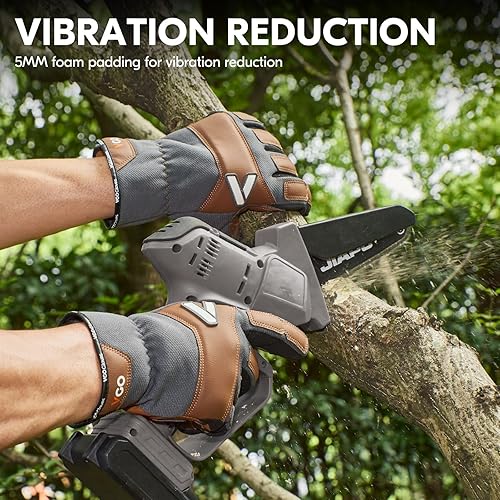 Miniatura 4 de Vgo... Work Gloves for Men,Leather Safety Work Gloves,Scratch protection,Thornproof,Touchscreen(CA7777CA7780GA7776PA7775)