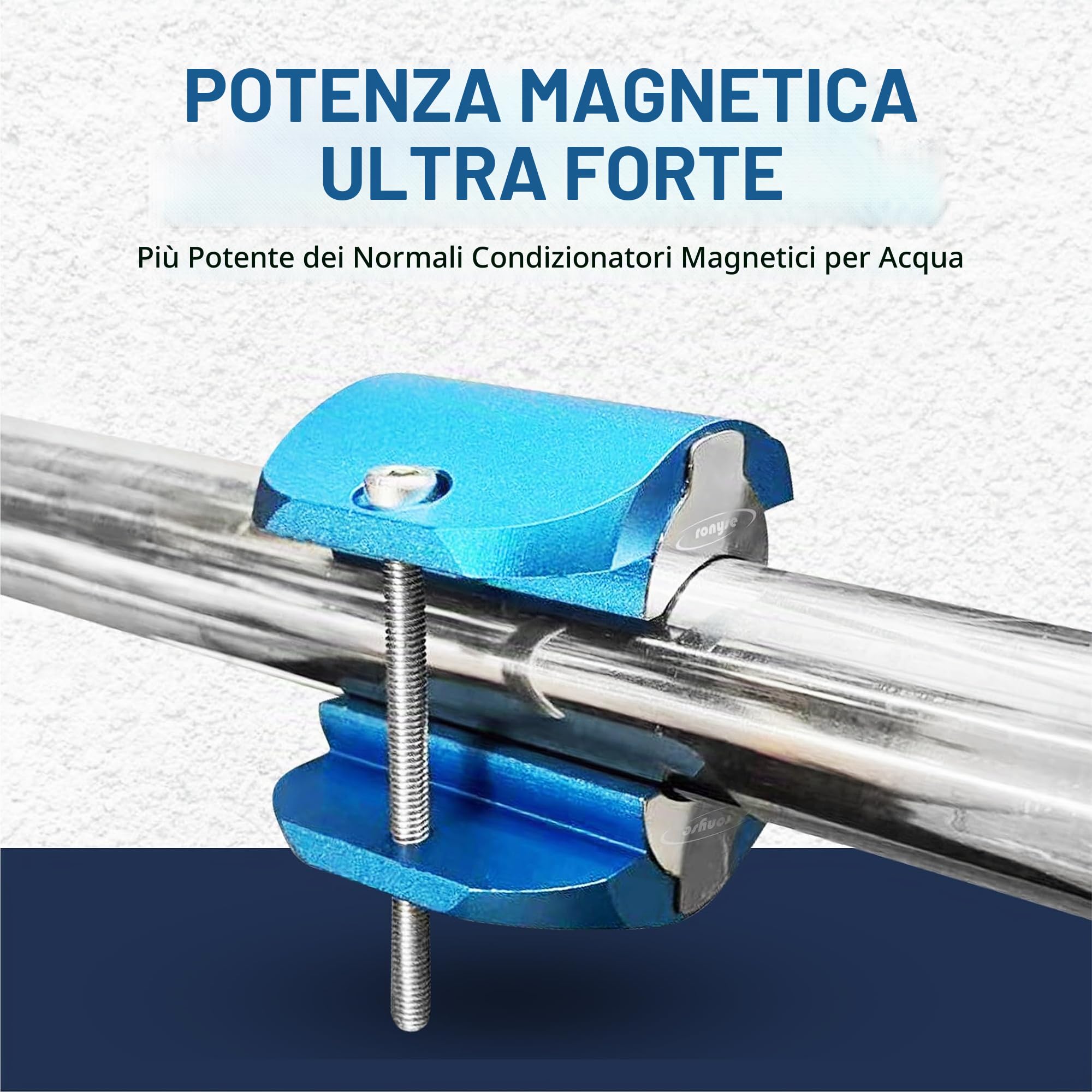 Addolcitore magnetico per acqua – 15000 GAUSS – Decalcificante per acqua – Blu – Filtro per acqua – Magnete – Decalcificazione delle tubature