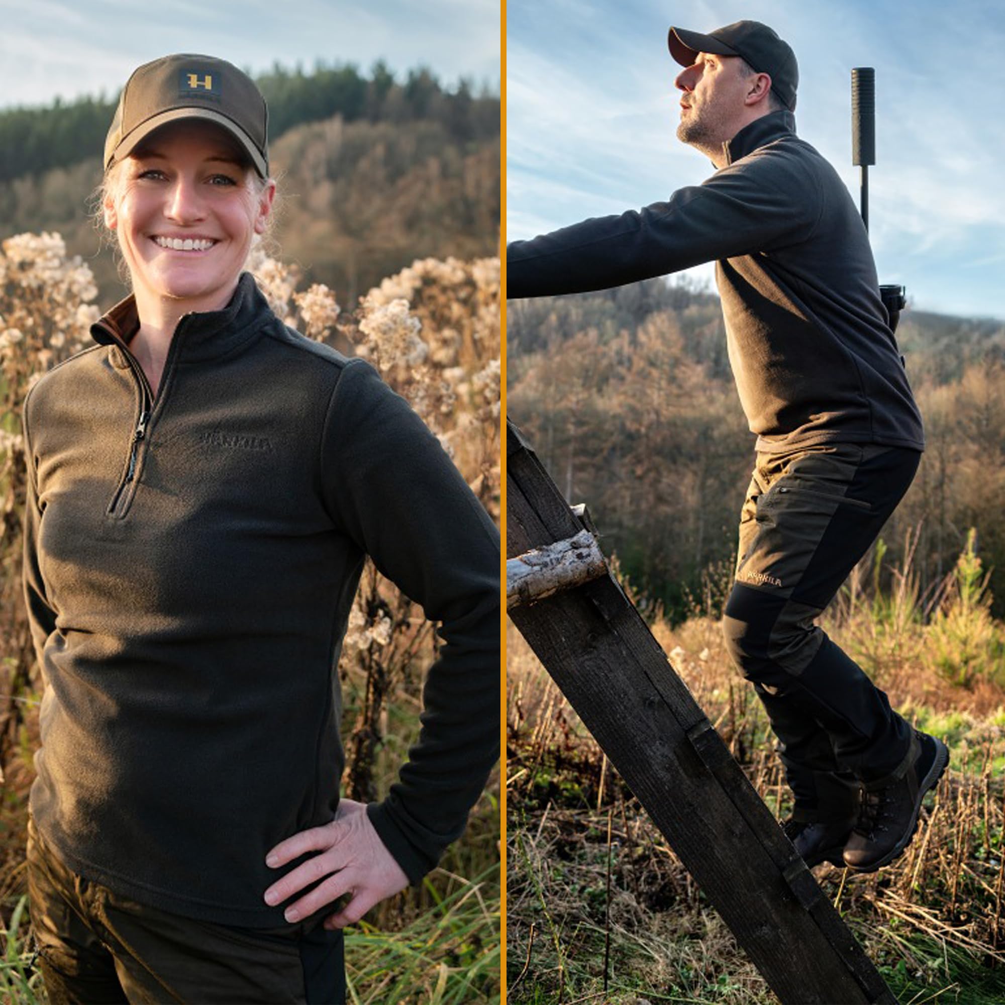 Härkila Herren Fleecepullover, Troyer, Ideal für alle Outdoor-Aktivitäten und zum Wandern, Shadow Brown
