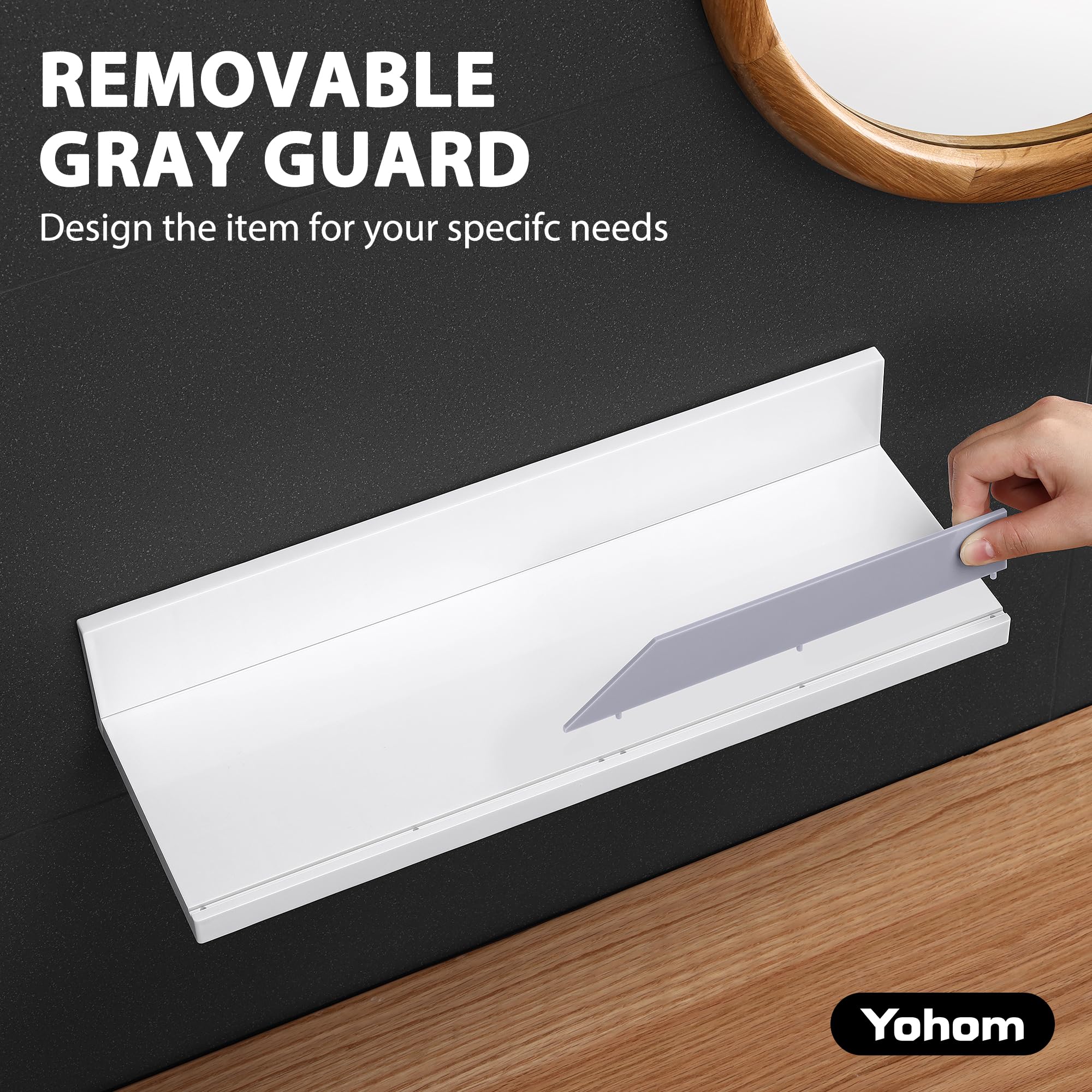 YOHOM Estantes para Baño sin Taladro Adhesivos Cesta Plastico Estanteria para Ducha Organizador Blancos Estantes Flotantes de Pared