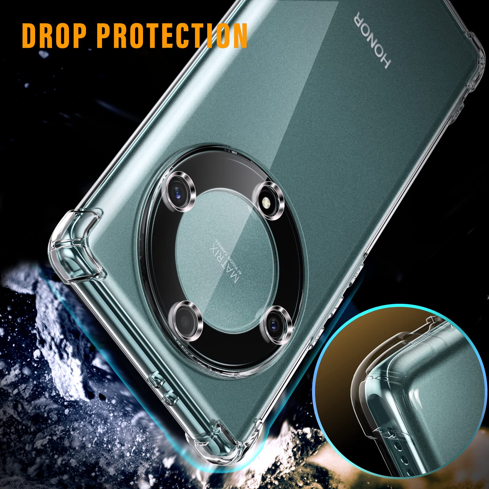 Custodia In Silicone TPU Per Honor Magic 5 Lite – Design Con Simpatici Astronauti, Antiurto, Ultra Sottile, Colore Verde, Protezione 360° - 2