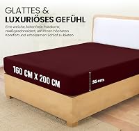 Mikroszálas mélyzsebes gumis lepedő, bordó, 160x200 cm, 35 cm magas matrachoz, bőrbarát Oeko-Tex tanúsítvánnyal, könnyen mosható 2
