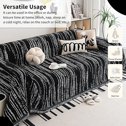 Miniatura 5 de Funda de felpilla apta para mascotas, lavable, reversible para sofá seccional, sofá biplaza, sofá esquinero, funda para futón (71 x 150 pulgadas,