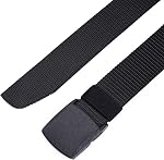 Mile High Life | Nylon Web Belt | Outdoor Military Belt | Cut to Fit up to 52” | 1.5” Width | TSA Safe Buckle Plastic/Metal (Black, 142CM )