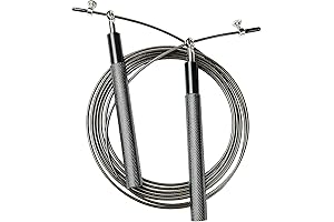 Speed Rope Jump Rope Crossfit Adjustable Aluminum Alloy Handle and Ball Bearing Tangle-Free Exercise Rope