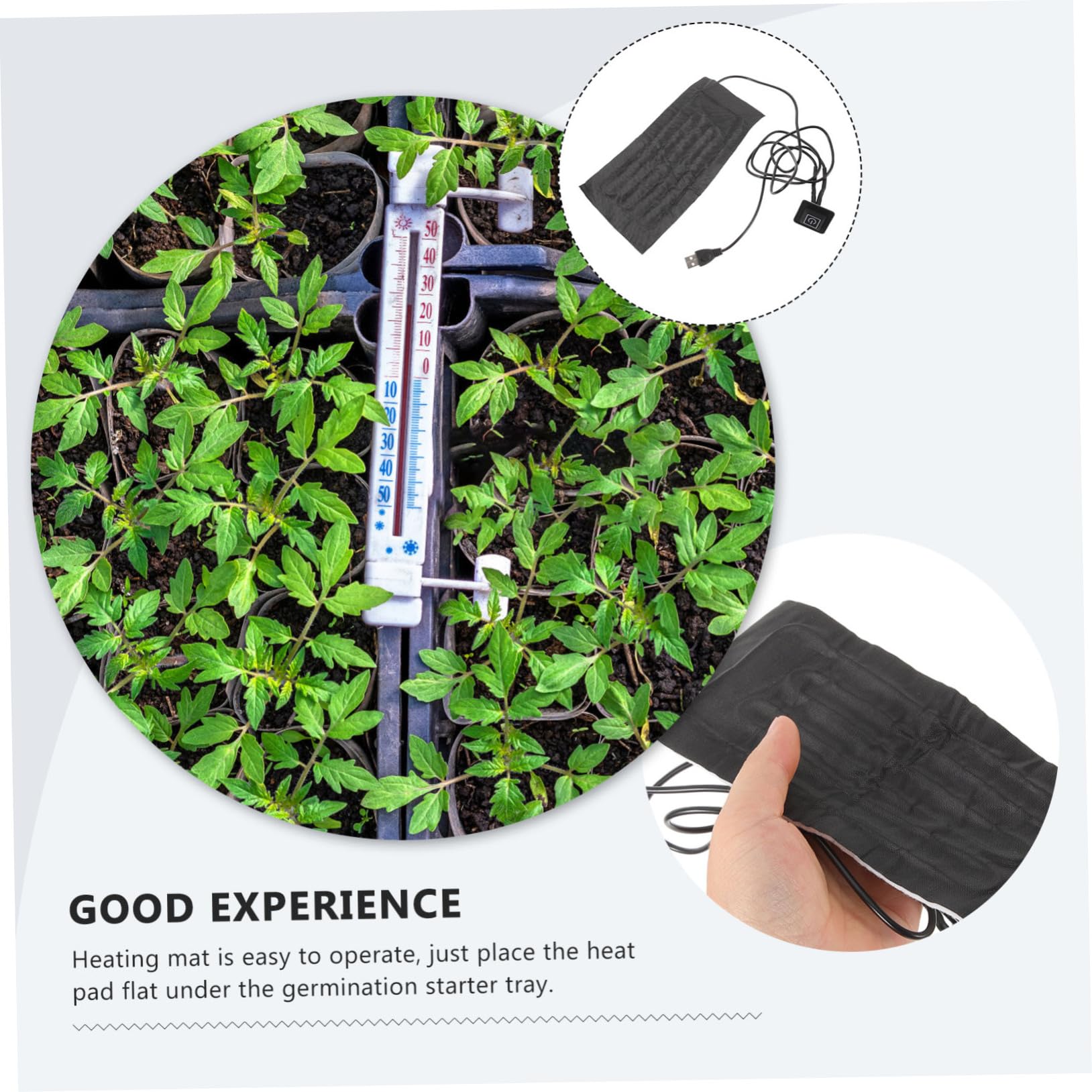 Abaodam 4 Stück Heizmatte für Pflanzen Einstellbare Pflanzenheizmatte USB für Keimung Pflanzen für Gewächshaus Terrarium und Fischbecken zu Reinigen und Temperaturregulierend