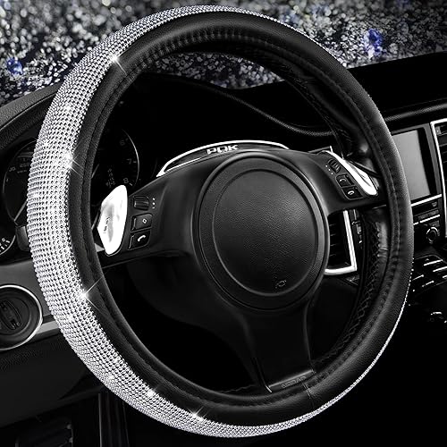 Miniatura 90 de CAR PASS Juego de 11 fundas para volante de color rojo brillante para mujer, cojín de cinturón de seguridad con diamantes de imitación brillantes