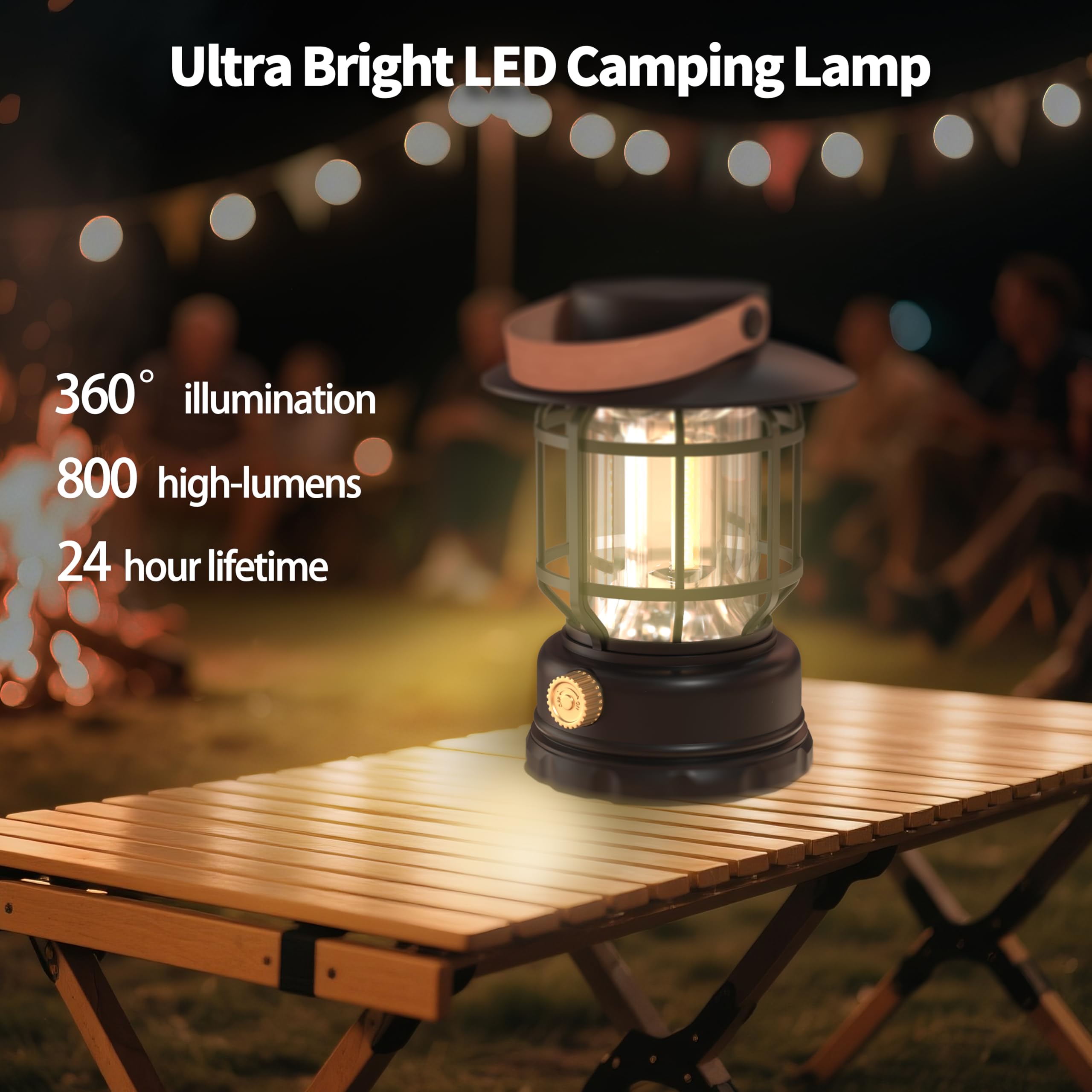 Lámpara solar para acampada, luz de acampada para exteriores resistente al agua y recargable por USB, linterna LED portátil para actividades al aire libre, pesca, acampada y senderismo.