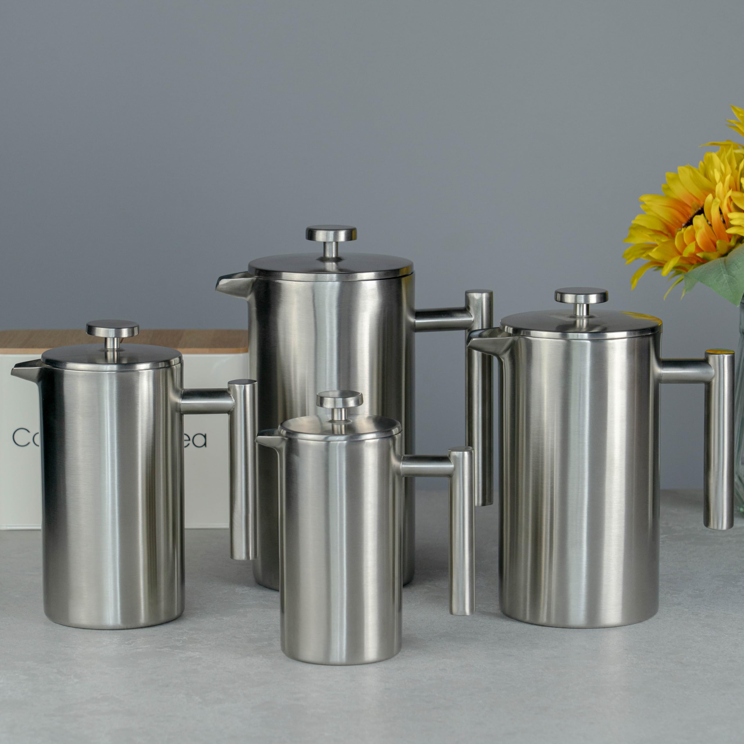 Café Olé Caffetteria in Acciaio Inox CFD Inossidabile, Finitura Satinata, 3 Cup (1 Litre)