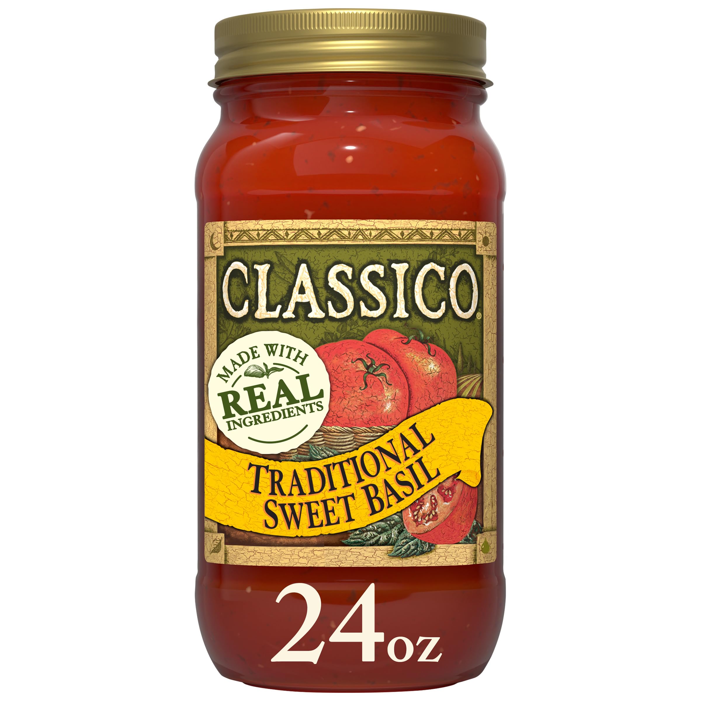 Traditional Sweet Basil Pasta Sauce, 24 oz Jar