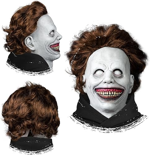 Miniatura 5 de Máscara de cuero sintético, máscara espeluznante, máscara de motosierra, máscara de terror para adultos, máscaras de terror para adultos, máscaras