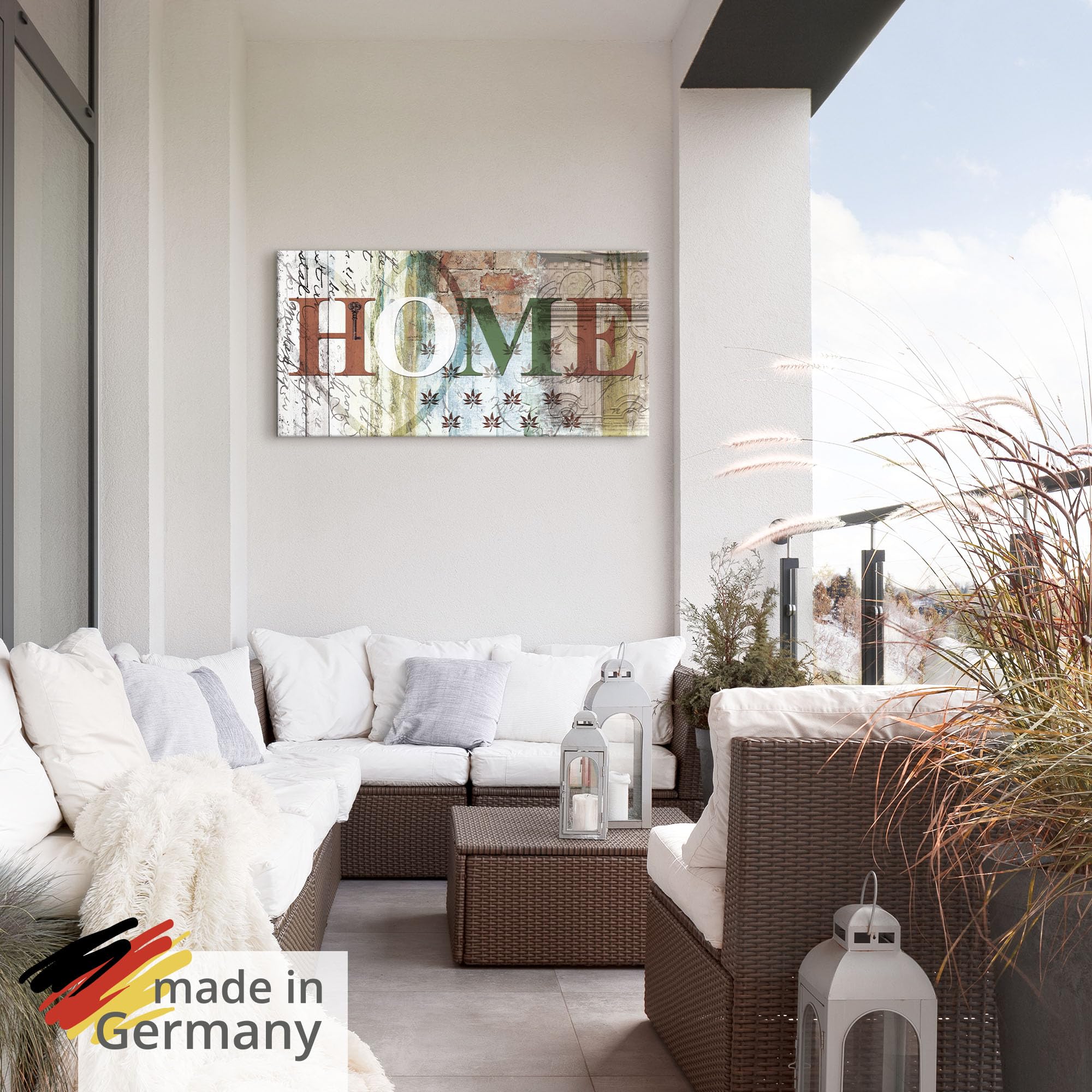 ARTland Wanddeko Wandbild Alu Verbundplatte für Innen & Outdoor Bild 150 x 75 cm Statement Bilder Sprüche Texte Digitale Kunst Bunt Buntes zu Hause in taktvollen Farben D8QN