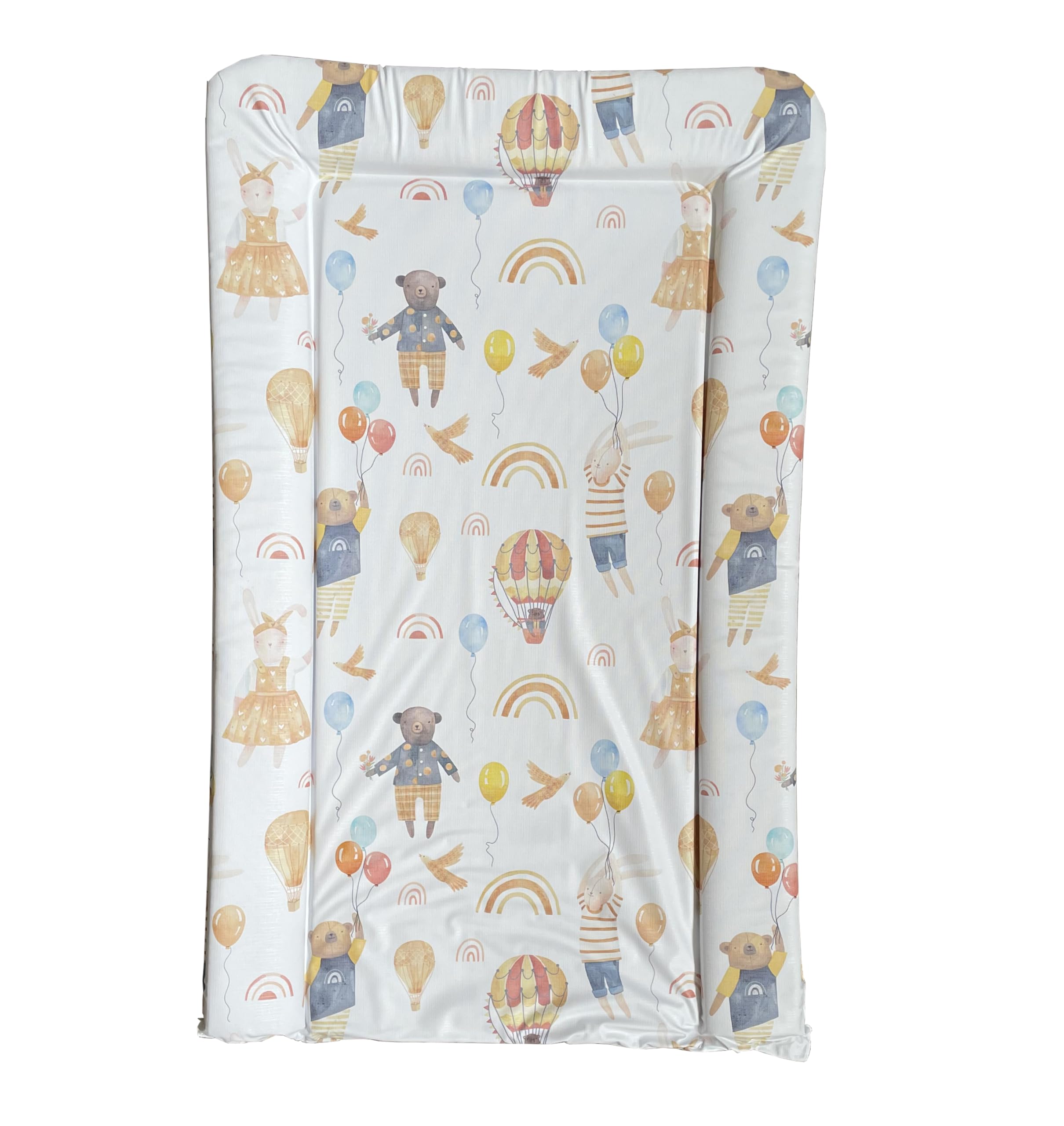 Babybase Baby Changing Mat – Padded with Raised Sides | Non-Toxic Waterproof PVC | Easy Clean| Newborn & Infant Changing Pad (Animal Festival)