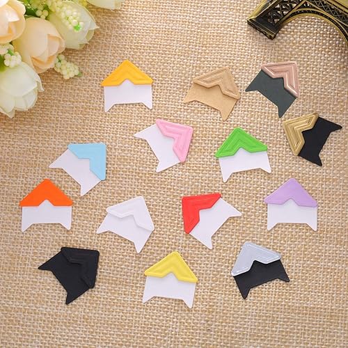 Miniatura 7 de 360 esquinas autoadhesivas sin ácido para álbumes de recortes y libros de recuerdos (dorado-negro-kraft)