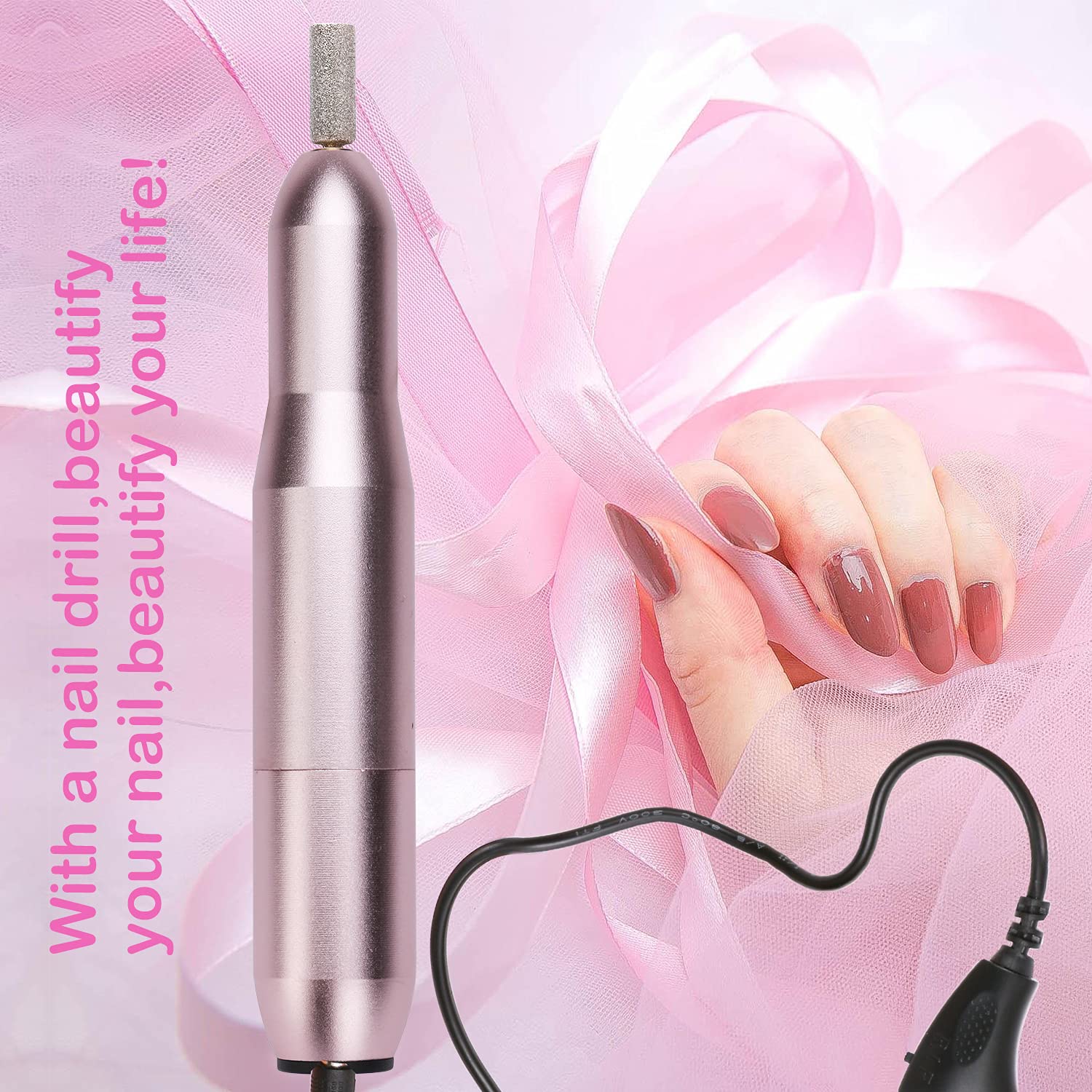 Portable Electric Nail Drill, Nail Drill Machine for Acrylic and Gel Nails,USB Manicure Pen Sander Polisher 2