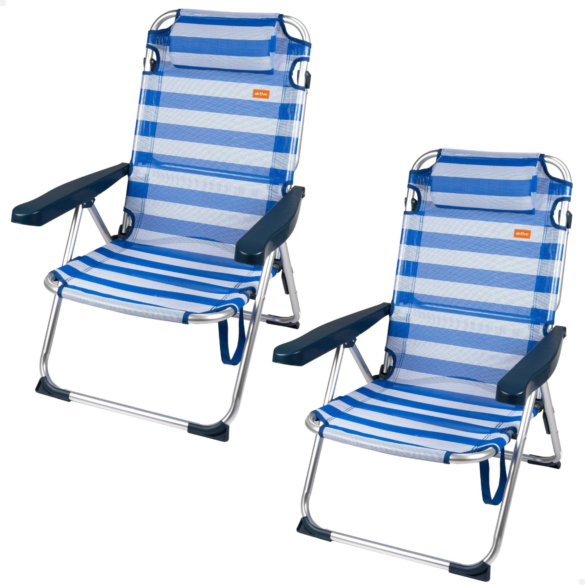 Chaise de plage anti basculement AKTIVE pliante pour sol instable lot de 2