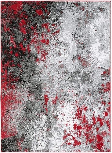 Miniatura 2 de LUXE WEAVERS Howell Collection 2913 - Alfombra abstracta roja de 8 x 10 pulgadas