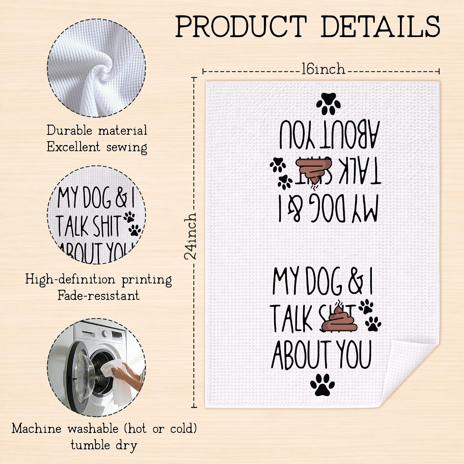 Funny Dog Kitchen Towels – Dog Dish Towels for Kitchen, Doggo Themed Kitchen Towels, Doggo Tea Towels for Kitchen, Funny Dog Hand Towels, Unique Gifts for Dog Lover, Dog Kitchen Decor image 5