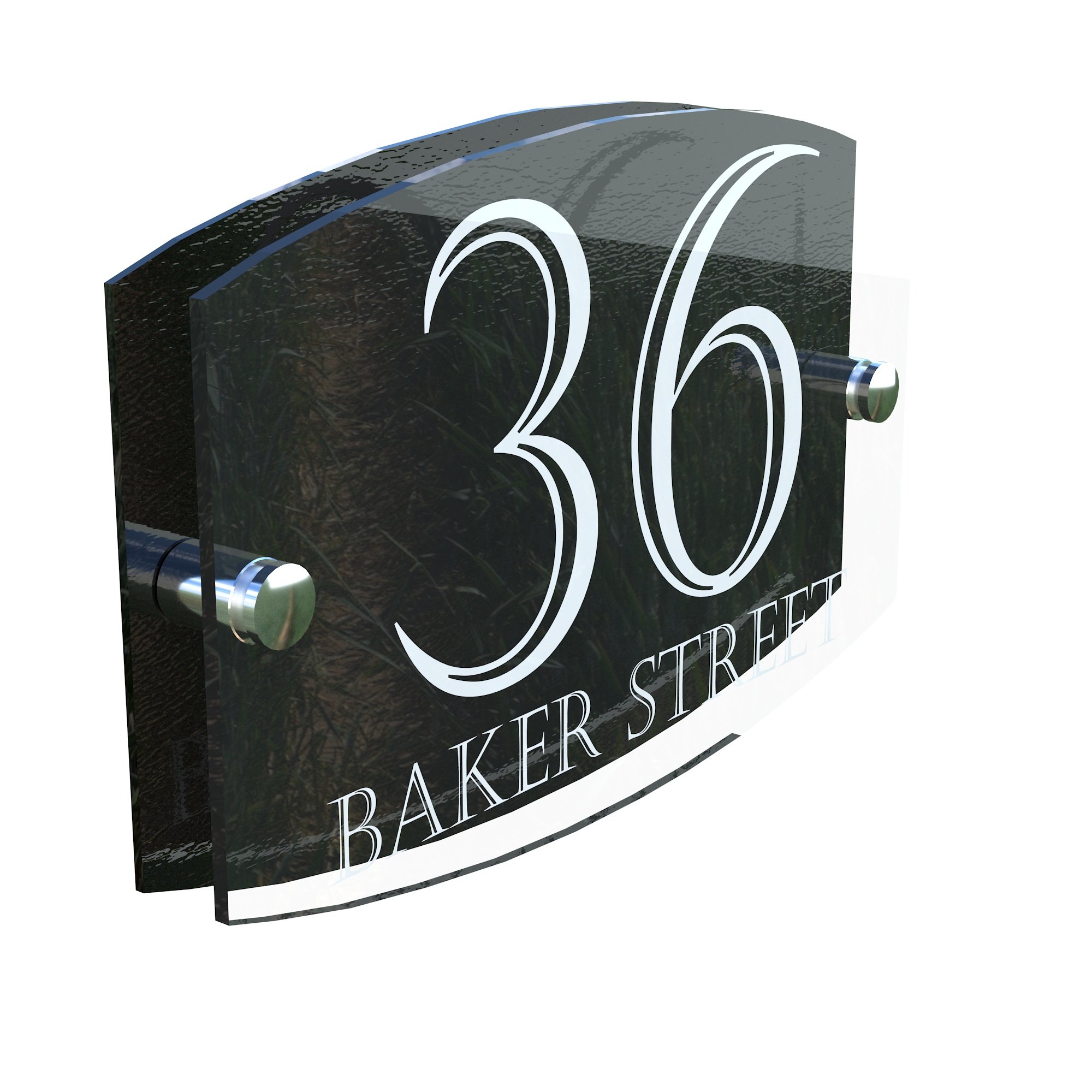 Modern Perspex Steel Aluminium Perspex Acrylic House Number Wall Plaque Sign