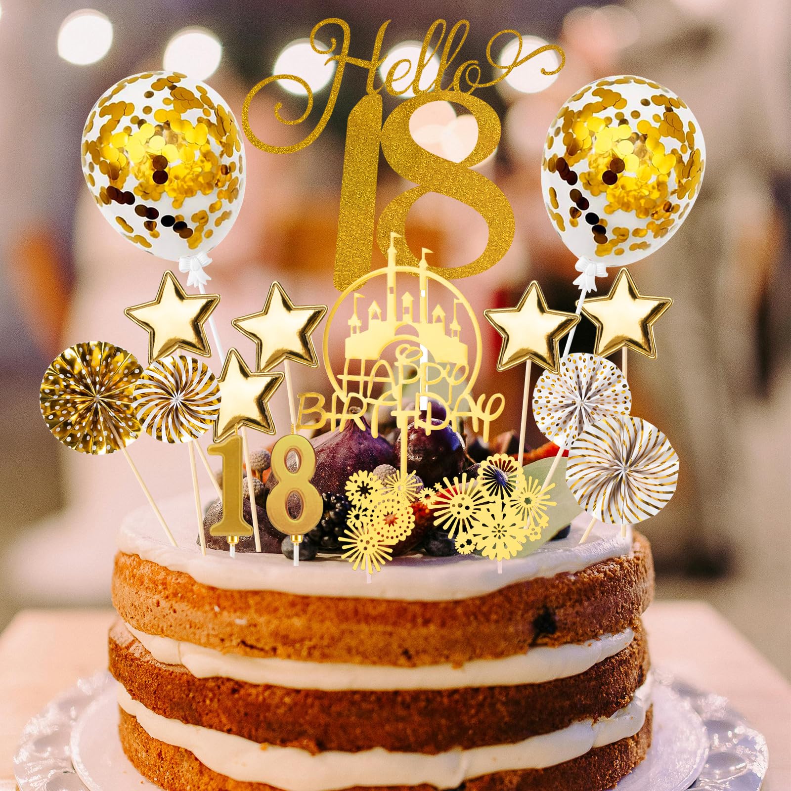 Topper Per Torta Del 18 Compleanno Topper Hello 18 In Oro - Foto 9