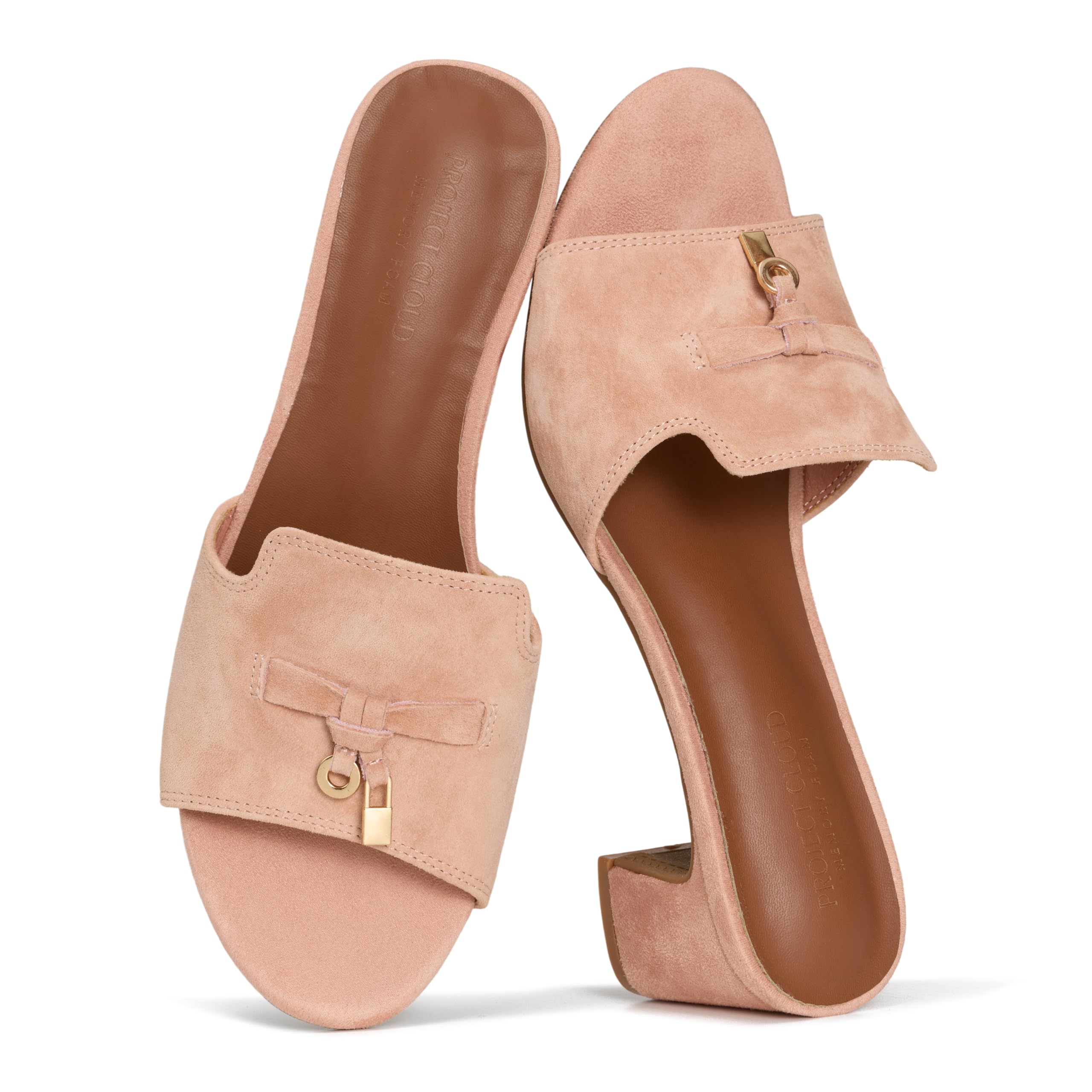 Project Cloud 100% Genuine Leather Sandals Women Footwear - Memory Foam Insole & Non-Slip Women Sandals Dressy - Lightweight Womens Heels Sandals - Slides for Women 2026 (Monaco) — view 6