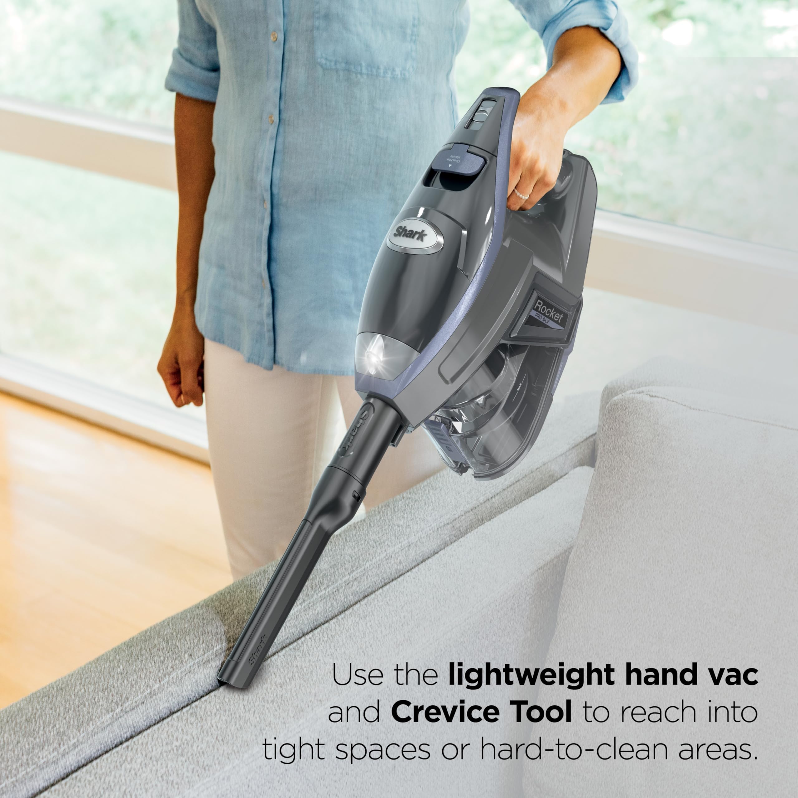 Shark HV371 Rocket Pro DLX Corded Stick, Removable Hand Vacuum, Advanced Swivel Steering, XL Cup, Crevice Tool, Upholstery Tool & Anti-Allergen Dust Brush, , Capacity: Rocket Pro (Gold)