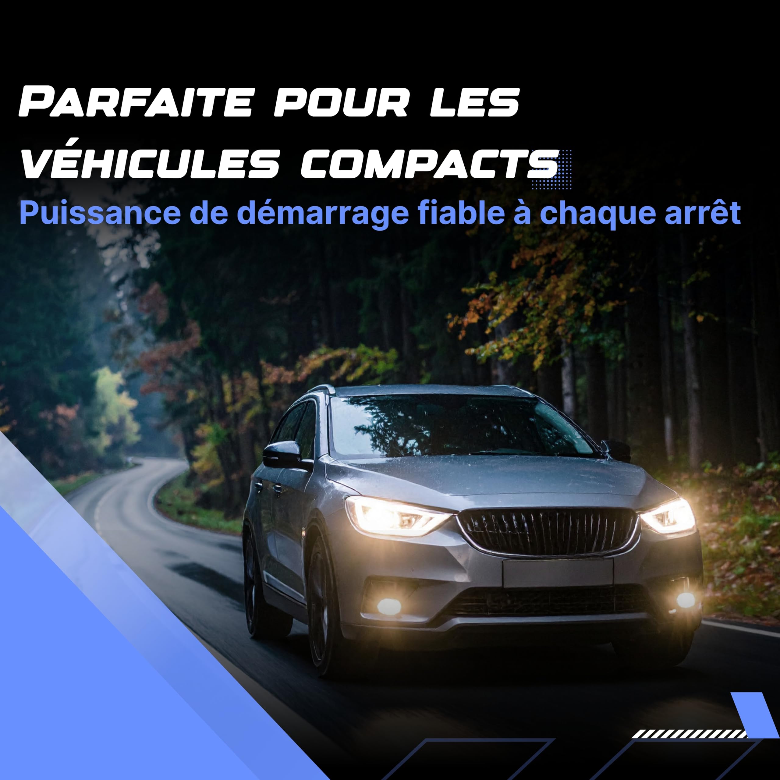 Batterie Voiture 12V 50Ah L1 - Démarrage 400A - Qualité Origine constructeur - Batterie Auto Sans Entretien prête à l’emploi - Remplacement équivalent - Livraison rapide Power Hexagone