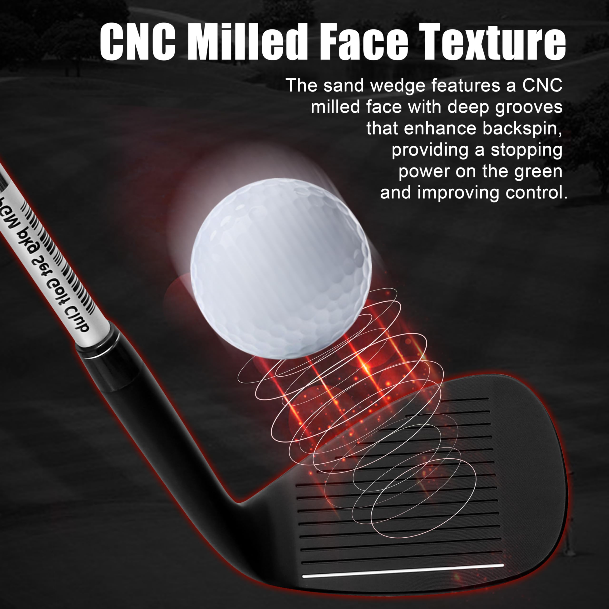 PGM Juego de cuñas de golf para hombre y mujer, cuña de 56 grados, cuña de arena, cuña de lob cuña, mano izquierda, superficie fresada para más giro, fácil de escapar del búnker