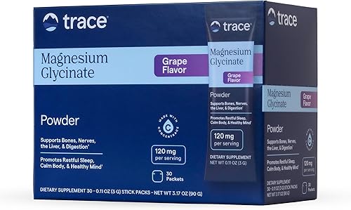 Trace Minerals Glicinato de magnesio 120 mg - Mezcla en polvo para apoyar la salud digestiva - Ayuda al sueño y la relajación muscular - Suplemento