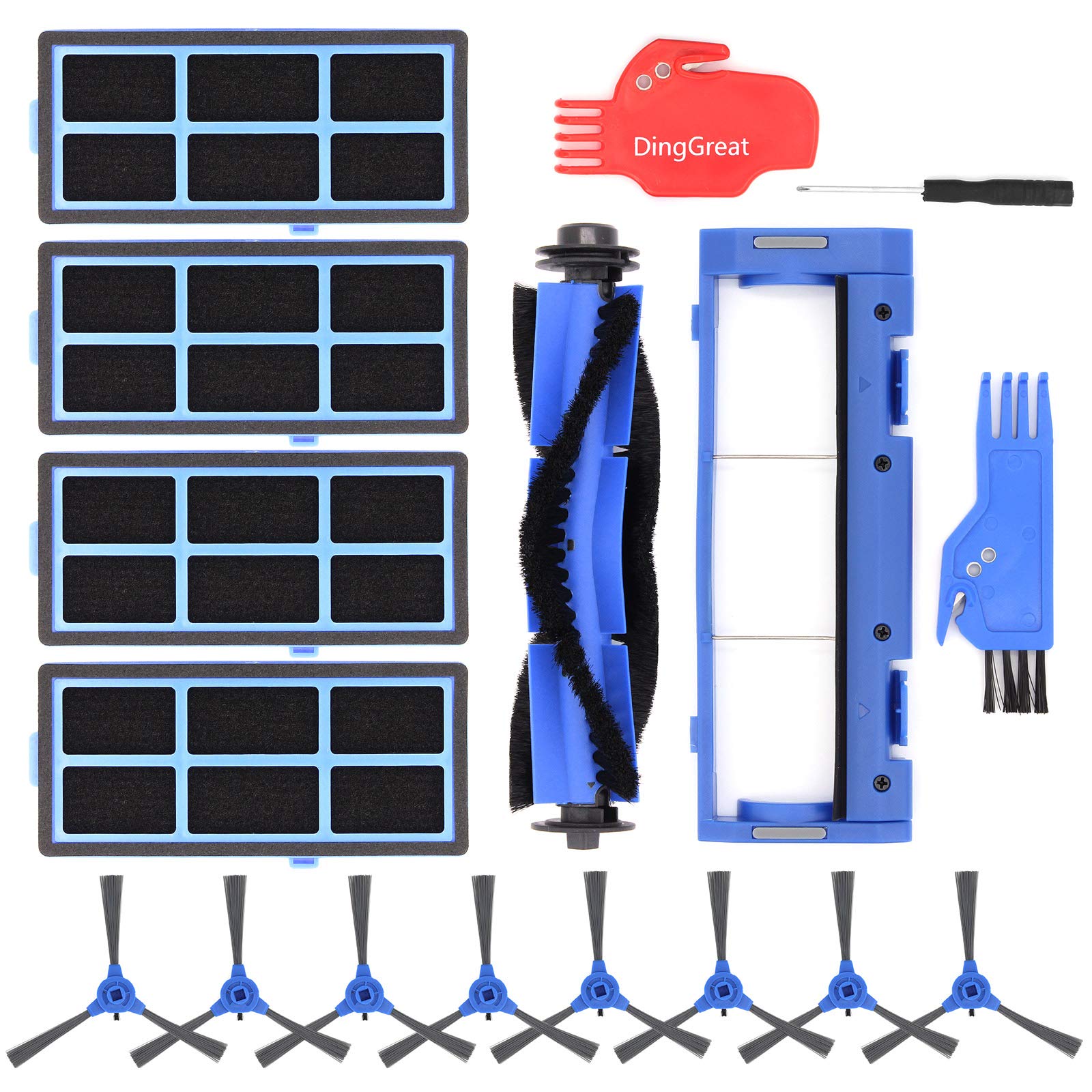DingGreat Replacement Parts Kit for Coredy R3500 R3500S, R550(R500+), R650, R600, R700, Goovi 1600PA D380, D382, iMartine C800, D900, D900C, DeenKee DK600, Bagotte BG600 Robot Vacuum Cleaner