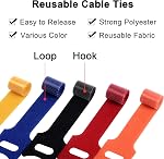 Wisdompro Hook and Loop Straps, 50 Pack 8 Inches Self-gripping Reusable Cable Ties, Durable Wire Cord Organization Ties for Home, Office and Data Centers - 5 Colors