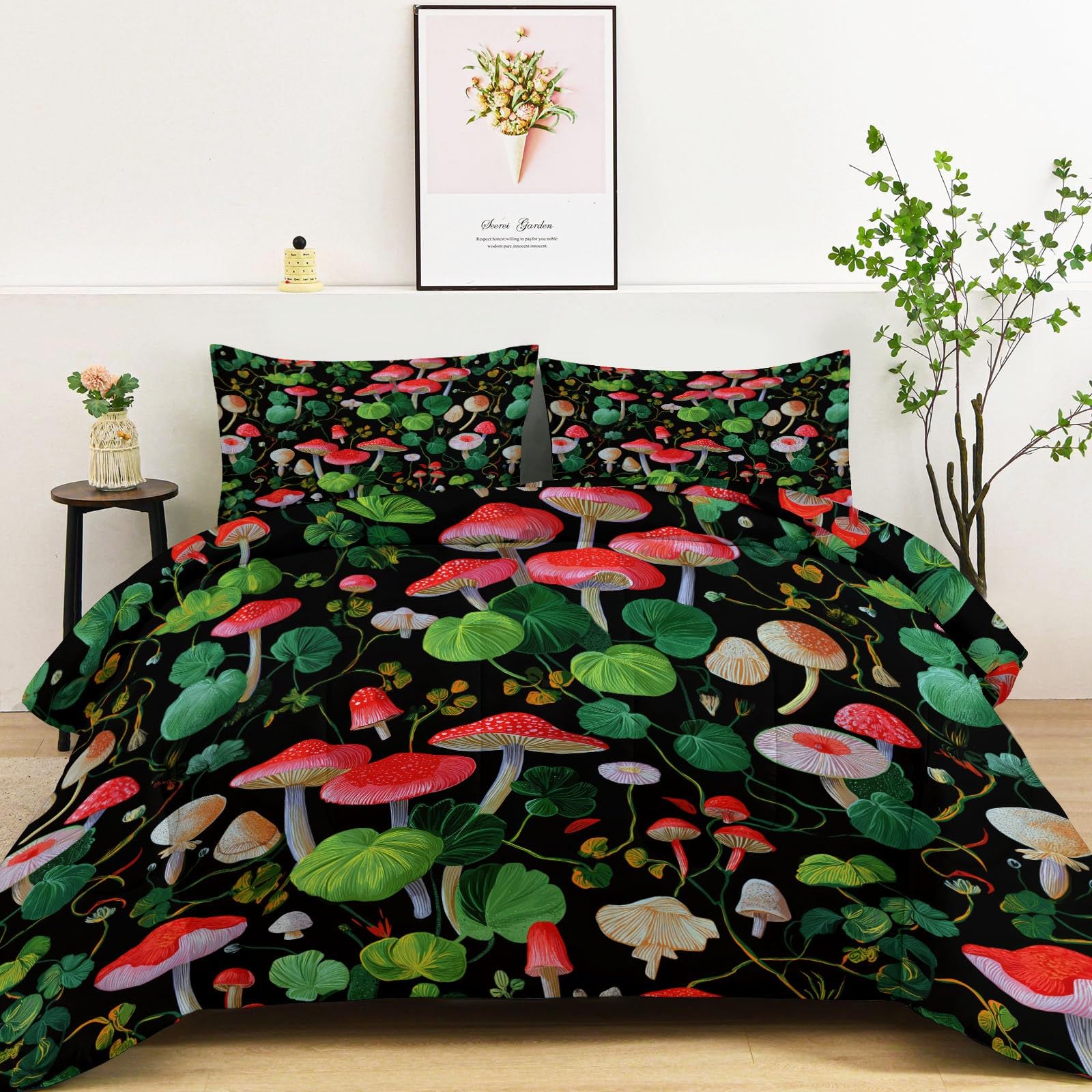 Couette 240x260 cm motif botanique pour sublimer votre chambre nature