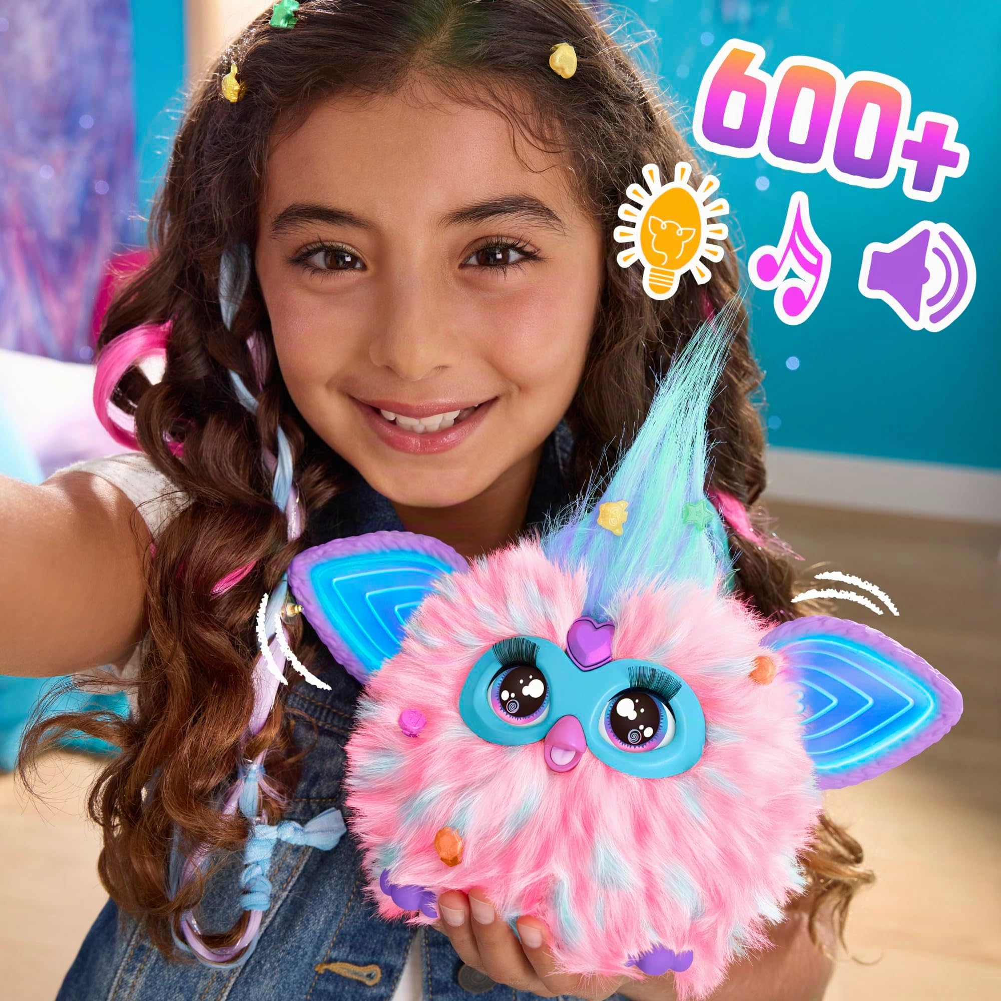 Furby (Peluche Interactivo Rosa – Habla alemán y furbiano, responde a la Voz, Baila y Brilla, 5 Modos de Juego, 600 reacciones – Juguete electrónico a Partir de 6 años