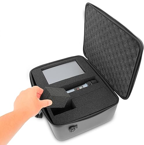 Miniatura 5 de CASEMATIX Funda de micrófono portátil compatible con Sennheiser Shure y más sistemas de micrófono inalámbricos, espuma personalizable de doble capa