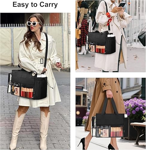 Miniatura 6 de TANTO Bolsa de maquillaje de viaje extra grande para maquilladores, bolsa organizadora de cosméticos, bolsa de mano para enfermera, bolsa de viaje