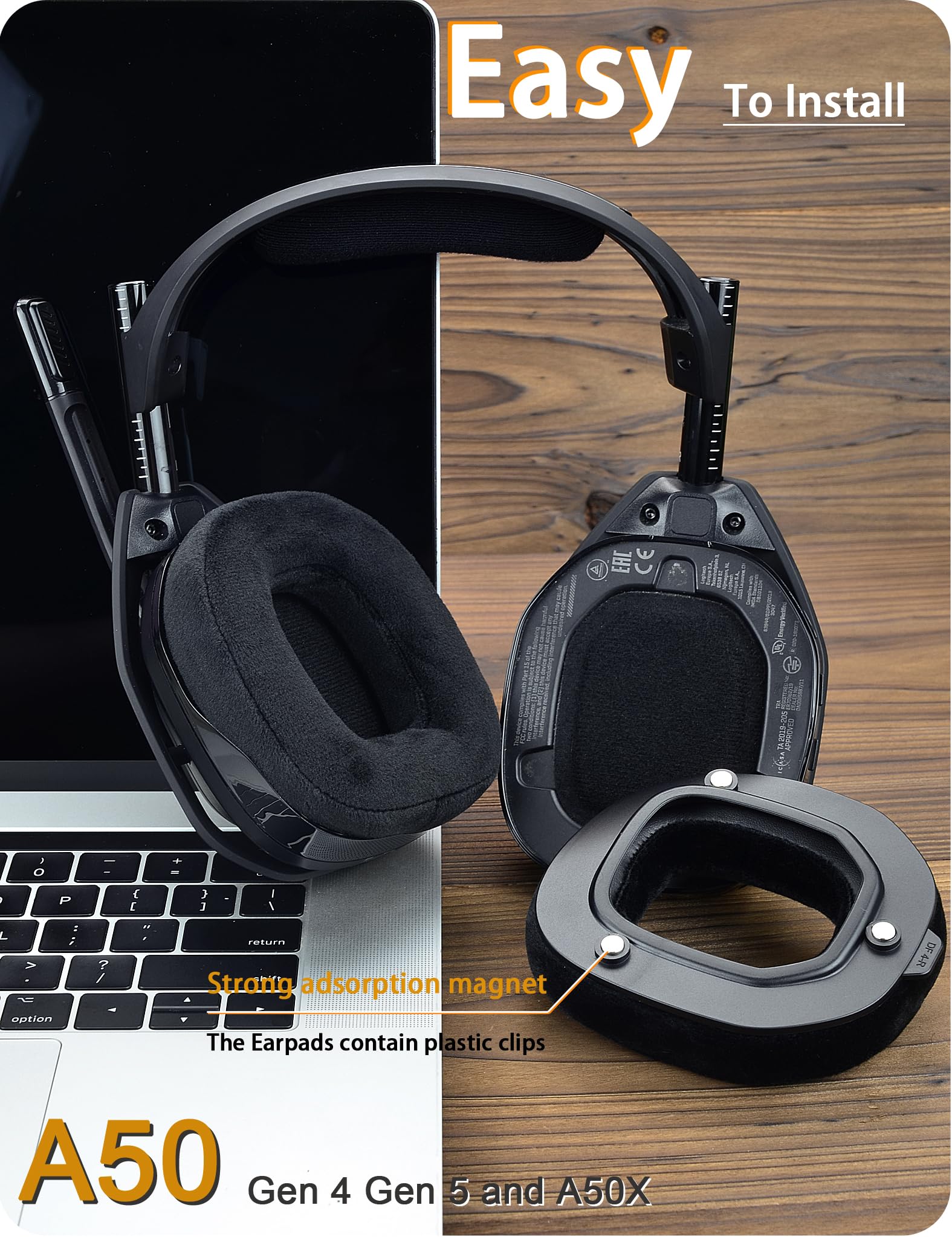 A50 Gen 4 Mod Kit – defean Ersatz-Ohrpolster und Kopfbügel, kompatibel mit Astro-A50 Gen 4 Headset, Ohrpolster, hochdichter Geräuschunterdrückungsschaum, zusätzliche Dicke | Mod Kit Ohrpolster und Kopfband, hochdichter Schaumstoff mit Geräuschunterdrückun