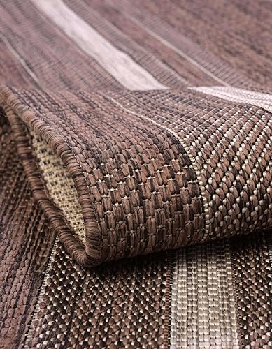 Vista 30 de Unique Loom - Colección Outdoor Border - Tapete para exteriores de borde suave - 5 pies 3 pulgadas x 8 pies, rectangular, azul/marfil azu/marfil