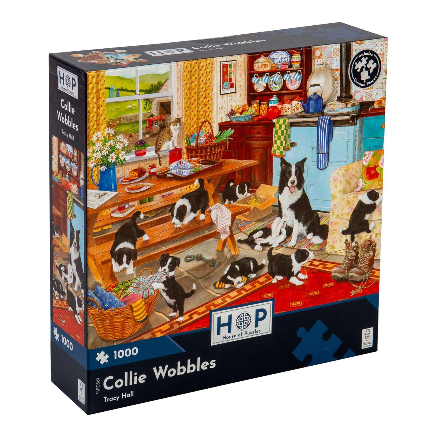 The House of Puzzles - Collie Wobbles Jigsaw - 1000 Piece Jigsaws For Adults, Artist Illustrated, Scenic Landscape, Deluxe Puzzle Gifts