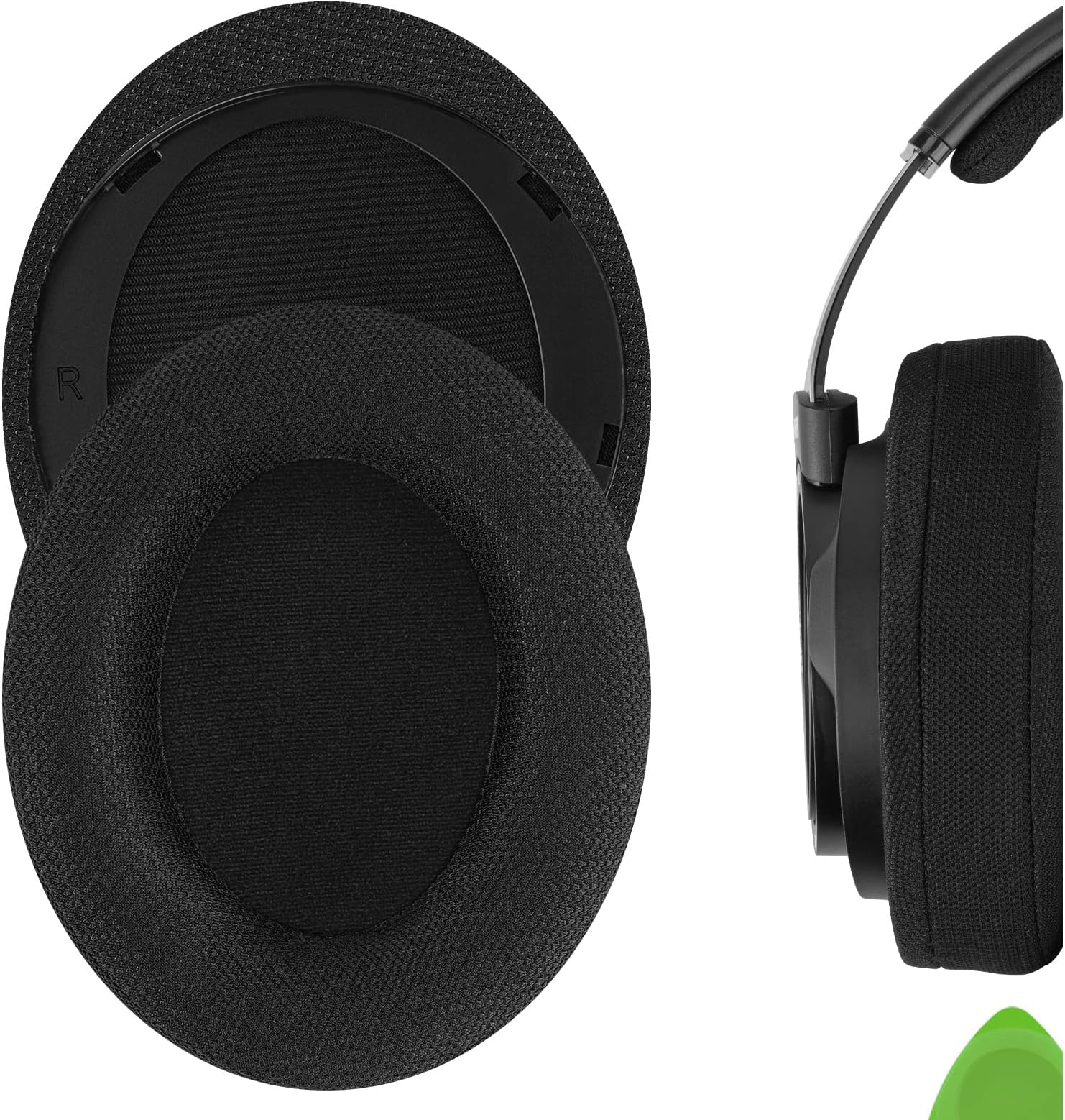 Geekria Comfort Mesh Fabric Replacement Ear Pads for Philips SHP 9500/ SHP9500S Headphones Ear Cushions, Repair Parts (Black)