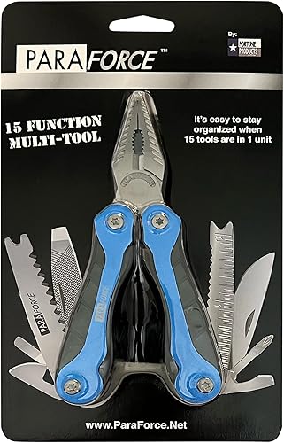 Miniatura 2 de AccuSharp ParaForce - Multiherramienta de 15 funciones, 15 en 1, práctica multiherramienta para exteriores con alicates de bolsillo para pesca, caza