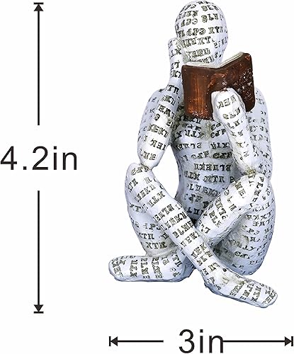 Miniatura 7 de Figura decorativa de lectura de pulpa para mujer, estatua de pensador, escultura moderna de arte abstracto, escultura de resina, figuras de lectura