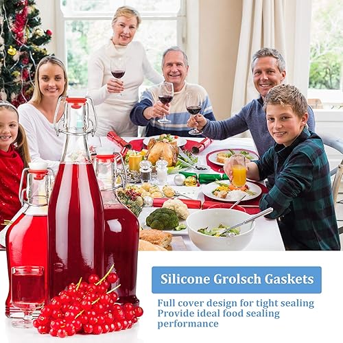 Miniatura 5 de 70 piezas de juntas de goma de silicona para batir botellas abatibles con forma de sombrero y arandelas superiores oscilantes, sello a prueba de