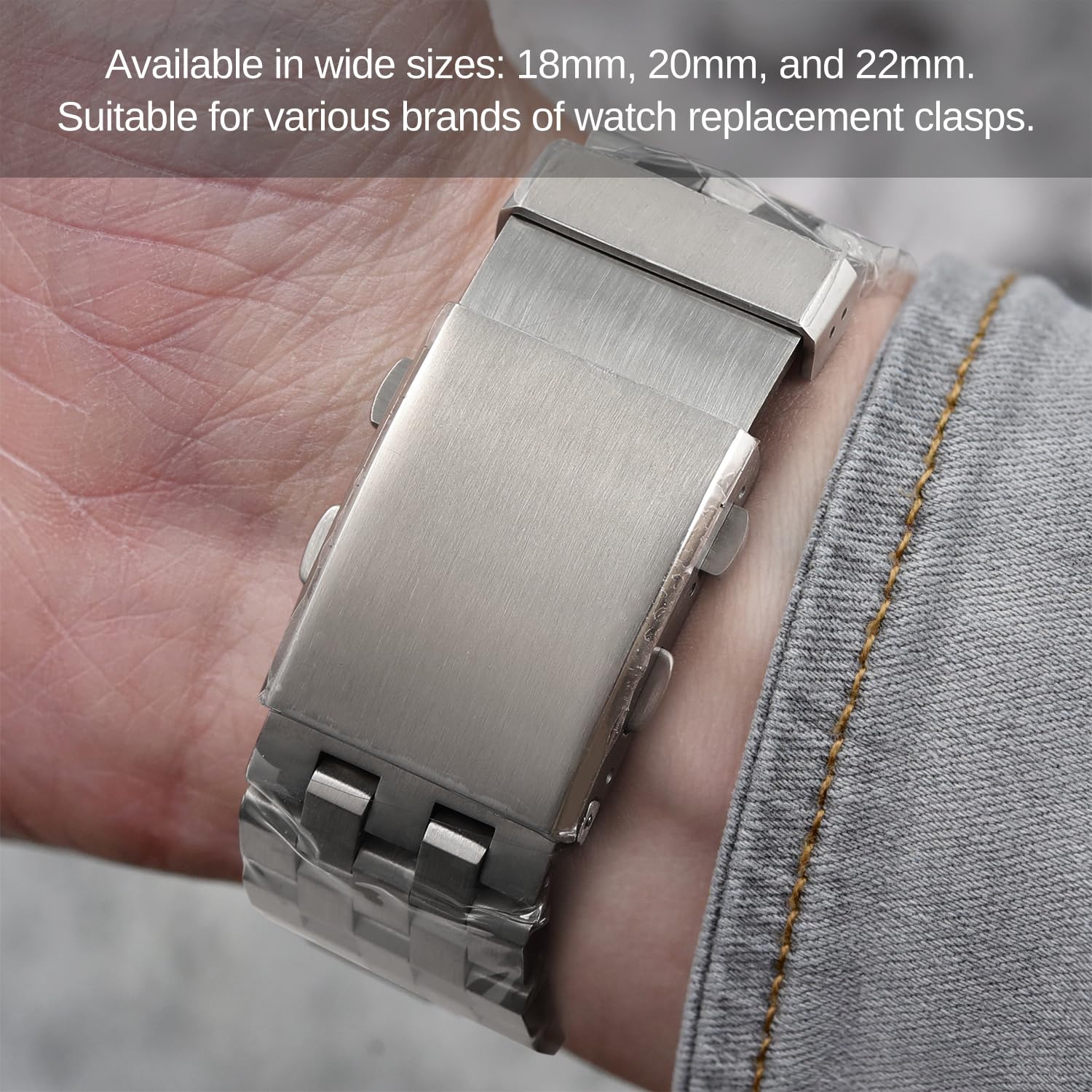 TACTICAL FROG Uhrenverschlüsse Edelstahl-Uhrenarmband Gefrästes Verschluss Klappverschluss Ersatz für Uhrenarmband 16 mm 18 mm 20 mm 22 mm